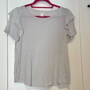 Black and white polka dot top